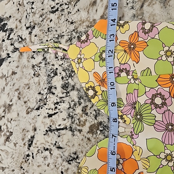 Zara Floral Mini Dress - Green, Orange, Purple - Picture 5 of 8